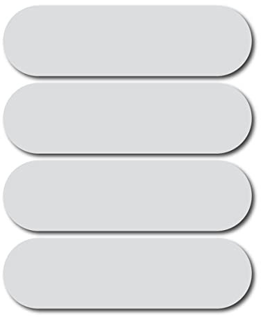 Bande rétro-réfléchissante Casque Moto 4 Bandes 3M Technology Autocollant Sticker | Ovale ou Rectangle Arrondie | Taille 8,5 cm x 2,3 cm (Rectangle Arrondie, Blanc)