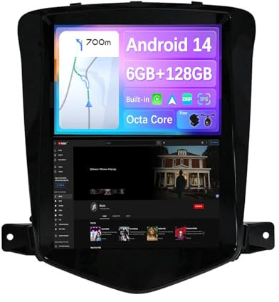 JOYX - [6G+128G] - Android 14 Autoradio para Chevrolet Cruze (2006-2015) - Inalámbrico CarPlay/Android Auto - Cámara & Mic - IPS 9.7 Pulgada 2 DIN - DSP Dab WLAN Volante 360-Cámara Fast-Boot AHD-CAM