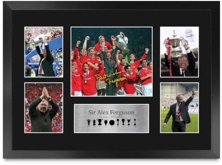 HWC Trading A3 FR Sir Alex Ferguson Geschenk, signiert, groß, gerahmt, A3, gedruckt, Autogramm, Foto, Bild