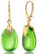 Amber by Mazukna - Grüne Bernstein Kristall Ohrringe, Vergoldete Hängende Anhänger Ohrringe für Damen, Natürlicher Edelsteinschmuck, leichter Halbedelstein