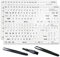 2 StüCk Weiß English Tastaturaufkleber FüR Desktop Computer, Laptops, Apple Computer Ersatztastaturaufkleber, Wird Mit Pinzette Und ReinigungsbüRste Geliefert(Us Layout,Weiß Matt)