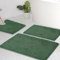 AINAHYVA Badezimmerteppiche, Chenille-Badematte, 3-teiliges Set, super saugfähig, starke PVC-Unterseite, Badematten für Badezimmer, Plüsch, zottelig, dick, maschinenwaschbar, Badewanne, WC, Dunkelgrün