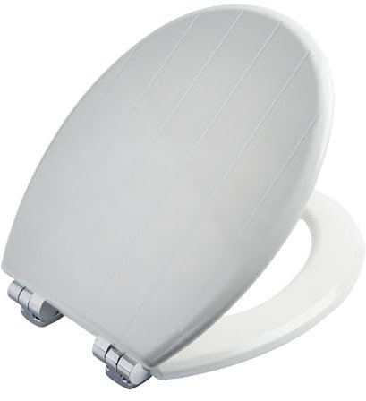 BEMIS Cottage Ultra-Fix White Toilet Seat. Wooden Toilet Seat with Water Based Paint for Easy Clean. Soft Close Toilet Seat with Chrome Hinges. Universal Toilet Seat with Quick Installation.
