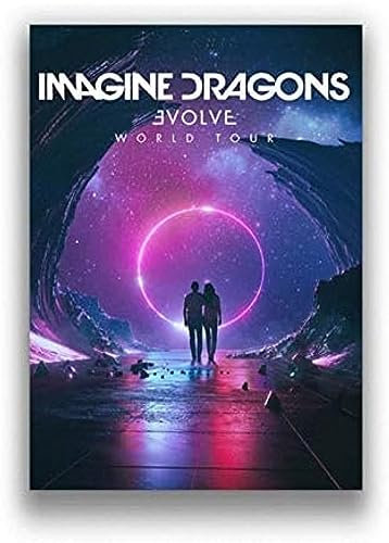 BOBSLA Poster Imagine Dragons Musik Wandbild Ungerahmt 50x70cm Matte Indoor Wandmontage Leinwand Poster