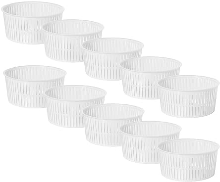 10 x Käseform 12.7 x 11cm – Variationen | Kunststoff-Käseform | Korb für Käse
