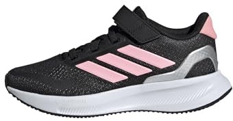 adidas RUNFALCON 5 Shoes Kids Laufschuhe, Core Black/Pink/Silver Metallic, 30.5 EU