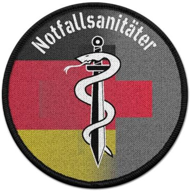 Copytec Patch Notfallsanitäter Schlange Äskulap Schwert Deutschland Flagge Kreuz #42582