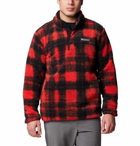 Columbia Pile Rugged Ridge Half Snap Felpa Sherpa, Sail Red Omblur, L Uomo