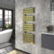 Warmehaus Designer Heated Towel Rail Bathroom Ladder Radiator Warmer Central Heating Rads Flat Panel Brushed Brass 1380x500mm