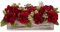 Hollyone Artificial Flowers Mixed Roses Hydrangeas Peonies in Pot, Red Silk Faux Flowers Decorative Centerpiece, Wedding, Bathroom, Kitchen, Home Decor