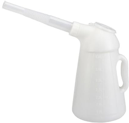 Folpus Bidon D'huile avec Bec Verseur, Bidon Distributeur, Durable, Récipient de Mesure D'huile de Fuite avec Couvercle pour Liquides de Véhicule, 4L