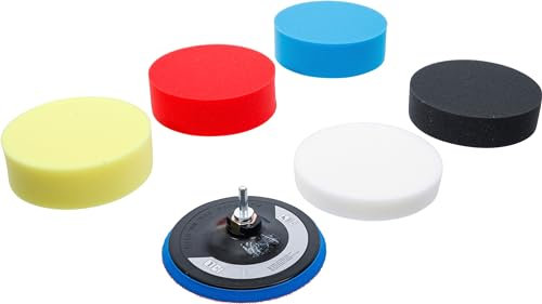 BGS 74379 | Polierschwamm-Satz | Ø 150 mm | 6-tlg. | Polierschwämme, Pad Wachs, Schwämme Pad