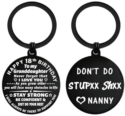 ENGZHI Geschenk zum 18. Geburtstag für Enkelin, Happy 18th Birthday, Andenken, Geschenk, Dekoration für Mädchen von Nanny, Enkelin von Nanny, 36