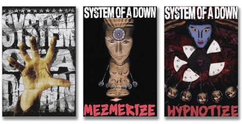MHAIO 3-teiliges System Of A Down-Albumcover-Kunstposter auf Leinwand, 20 x 30 cm, Wanddekoration