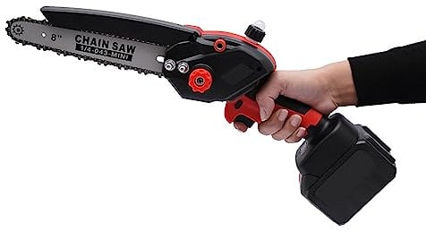 vinnyooc 8 Zoll 21V Mini Kettensäge Elektro Kettensäge Akku Kettensäge Motorkettensäge Motorsäge Einhandsäge Elektro Baumschnittsäge Gartenscheren Astschere Holzschneiden Mit 1 Akku 4500mAh Ladegerät