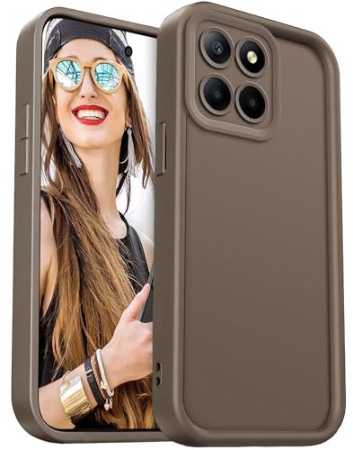 DESSEN Cover per Honor X8 5G / Honor X6 / Honor 70 Lite - Silicone Custodia Antiurto Protezione Fotocamera Case Antishock Morbida TPU Bumper Resistente, Marrone