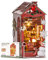 Rolife Book Nook Kit für Erwachsene DIY Miniature House mit LED-Licht für Buchstütze Bibliothek Bücherregal Dekoration 3D Puzzle Buchstützen aus Holz Erwachsene Booknook (Weihnachten Indoor-Szene)