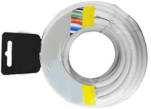 Zarivy Carrete de cable coaxial apantallado de aluminio 50 m, ideal para instalaciones eléctricas y transmisión de señales.