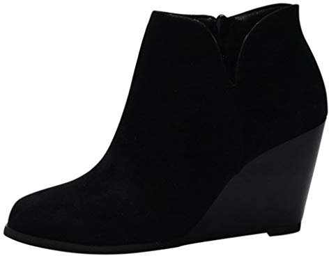 Stivali Scarpe Donna Invernali - Stivaletti Platform Scarponcini Leggere Comode Stivali con Tacco a Zeppa Slip On Scarpe Stivaletti Donna Motociclista Bassi per Donna Casa Interno Esterno