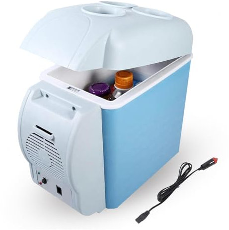 Wizvox Glaciere Voiture Petite, 7.5L, Voiture 12v,Faible Bruit Mini Frigo Voiture, Fonction Refroidissement Et Chauffage Mini Congelateur, pour Tous Les VéHicules 12v