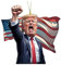 Fiorky Fiorky Donald Trump 2024 Weihnachtsornament, 2D-Acryl-Weihnachtsbaumschmuck zum Aufhängen, patriotisches Trump-Kampf-Ornament, Trump-Hängeornament for Auto, Rucksack, Schlüsselanhänger