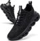 TIANZEBEN Herren Sportschuhe Turnschuhe Laufschuhe Schuhe Running Tennis Walkingschuhe Fitnessstudio Sneaker Freizeit Fashion Leichtgewichts Atmungsaktiv Schwarz 44