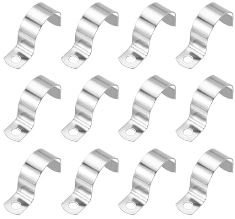 PATIKIL 1-3/8 (35mm) Starre Rohrschelle, 12 Stück 304 Edelstahl Rohrschelle 1 Loch Verdicken U-Halter Rohrschelle Rohrleitungsbügel für Rohr Kabel Draht Fixierung