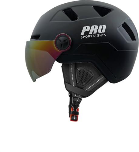 Casque de vélo avec Visier et cache-oreilles Speed Pedelec Vélo électrique VTT Vélo électrique 2 visières amovibles Casque de vélo Pedelechelm (Large)
