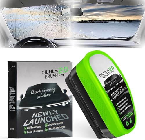 Automotive Oil Film Cleaning Brush, 150ML Glass Cleaning Board, Powerful Windshield Cleaner & Oil Film Remover, Window Glass Cleaner for Auto and Home, Easily Restore Glass Clarity (A)