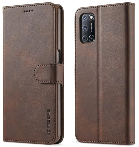 Étui à rabat pour smartphone Étui portefeuille compatible avec Oppo A74 5G avec porte-cartes, [étui de protection intérieur antichoc en TPU] [emplacement Compatible with carte] [béquille] [fermeture m