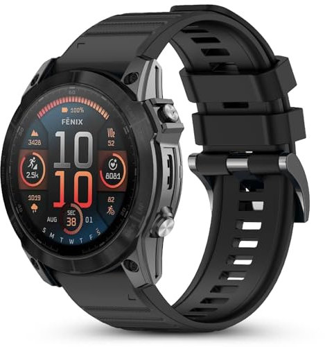CHULN 26mm Silicone Cinturino per Garmin Fenix 8 51mm/Fenix 7X Pro/Fenix 7X/Fenix 6X/Fenix 6X Pro/Fenix 5X/Fenix 5X Plus, Regolabile Sportiva Cinturino di Ricambio per Smartwatch.(No host)