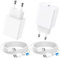 Cargador Tipo C 45W 2 Pack, Cargador para Samsung Carga Rapida USB C Cargado Rapido con 2M Cable para Samsung Galaxy S25 Ultra Plus/S24/S23/S22/S21/S20/Note 20/10/9/8/A53/A55 Cargador Movil Cabezal