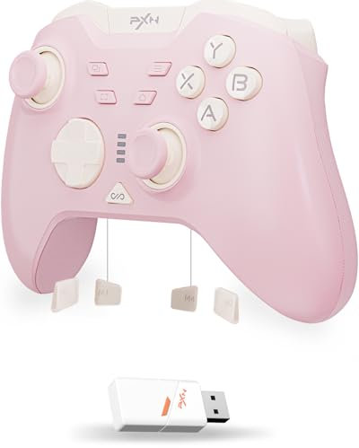 PXN P5 Controller da Gaming 2025 - Joystick Hall Effect, 4 Macro, Wireless (2.4G/BT/SW), Grilletto a 2 Livelli, Vibrazione, 1000mAh, APP, FN, POM - Controller per PC, Switch, Android, iOS e Steam