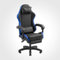 MARS GAMING MGC-X, Ergonomischer Gaming-Stuhl, Kunstleder, Verstellbare Rückenlehne und Höhe, Dynamische Armlehnen, Nacken- und Lendenkissen, Bürostuhl mit Ausziehbarer Fußstütze, Blau