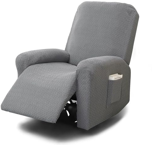LIROPAU 4-teilige Recliner Sofabezug, Stretchhusse für Relaxsessel Komplett | Sesselschoner, All-Inclusive Sesselbezug, Stretch Sessel Überzug mit Taschen, Stretch Ruhesessel Bezug Mit Elastischem