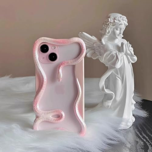 Benutzerdefinierte 3D-Schlangen-Handyhülle für Frauen und Mädchen, coole Indie Y2K Handyhülle für alle Modelle, ästhetisch glänzende Hartschale mit hohlem Design, einzigartiges Geschenk für Halloween