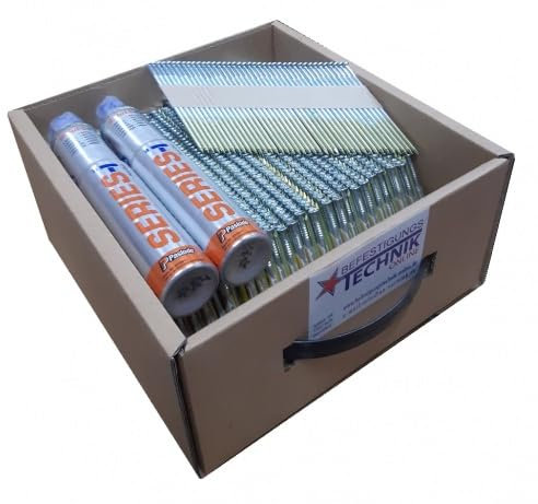 Clous à bande 34° - 2,8 x 75 mm - Tige en anneau galvanisé - Convient pour Paslode IM90Ci IM90Xi IM100Ci IM100Xi - 2,2 m
