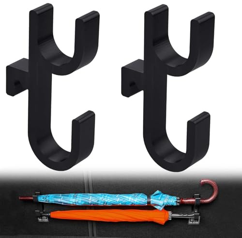 2Pièces Porte Parapluie Voiture, Crochets Parapluie pour SUV Camion Voiture | Supports Parapluie de Voiture pour Coffre, Universels Voiture Double Crochets Tenir Parapluies, Sacs à Main, Gagnez l'espace