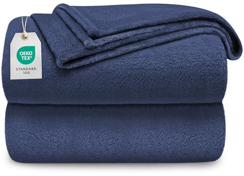 berssen 150x200cm Kuscheldecke, Weiche Antistatik Fleecedecke, Dicke Sofadecke, Erweitert Kuscheldecke Flauschig, Maschinenwaschbar, ohne Geruch, Dunkelblau