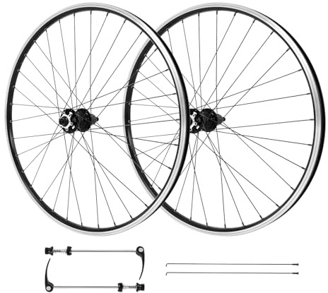 29 Zoll Mountainbike Radsatz Aluminiumlegierung Felge MTB Radsatz Scheibenbremse Schnellfreisetzung Vorderräder Laufrad Fahrrad V Profil Felge Fahrradräder Schwarz