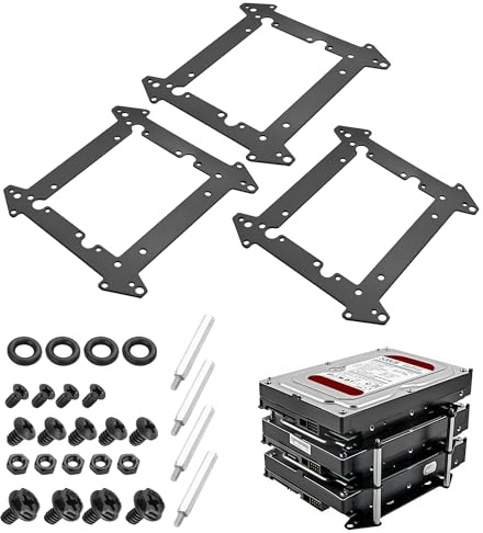 YAODHAOD SSD Einbaurahmen Metall für 2,5 / 3,5 Zoll HDD/SSD Halterung stapelbar, platzsparende Speichererweiterung für PC Gehäuse, NAS, Server (3)