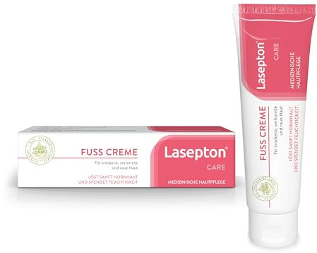Lasepton Fußcreme, 75 ml: Intensive Feuchtigkeitspflege mit 12% Urea, Creme für sehr trockene Füße und rissige Fersen, gegen Hornhaut, Schrunden und Druckstellen