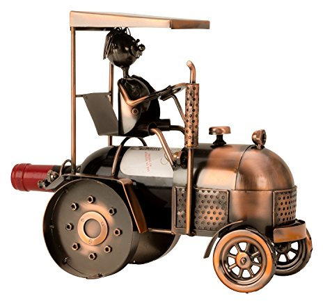 Lifestyle & More Bouteille de vin Moderne Stand Porte-Bouteille Tracteur Fait de métal cuivre Hauteur 27 cm