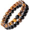 Be Happy with Happy Products - Bracelets en Pierre Naturelle - Femme - Homme - Perles en Onyx et Œil de Tigre - Pouvoir des Pierres - Bienfaits de la Lithothérapie - Protection - Garantie 24 Mois