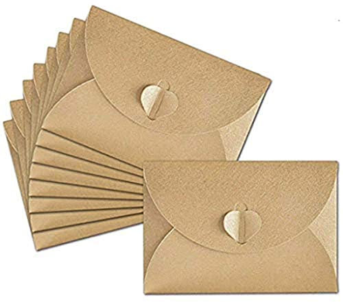 Grußkarte Umschlag Kraftpapier Glückwunschkarte Herz Dankeskarte 20 Stück Briefumschlag Retro Einladungskarte Set Klappkarte Faltbare Gutscheinskarte für Weihnachten Geburtstag Einladung
