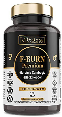 VITTALOGY Thermo Slim Quemagrasas Potente para Adelgazar con Efecto Termogénico de Garcinia, Té verde y Guaraná. Adelgazante Rápido y Efectivo. Fatburner Pérdida de Peso. 120 Cápsulas