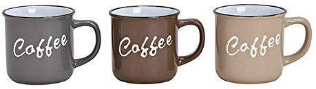 Wurm - Becher Coffee aus Steingut Bunt 3-Fach, (B/H/T) 12x9x9cm 345ml