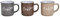 Wurm - Becher Coffee aus Steingut Bunt 3-Fach, (B/H/T) 12x9x9cm 345ml