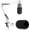 YOUSHARE White Boom Arm with Pop Filter - Mic Stand with Windscreen Foam Cover Compatible with Razer Seiren X Streaming Microphone