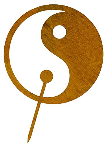 MM Steel Styles Edelrost Yin & Yang Gartenstecker-einfach einsteckbare Rostdeko aus hochwertigem Cortenstahl für Garten, Terrasse - Gartendeko rost